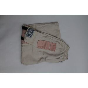 Women's Beige Cargo Shorts with Pink Patch Pockets – Size Small